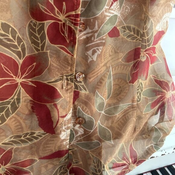 Vintage 80s Boho Floral Button-Up Blouse size 12 - Picture 4 of 15